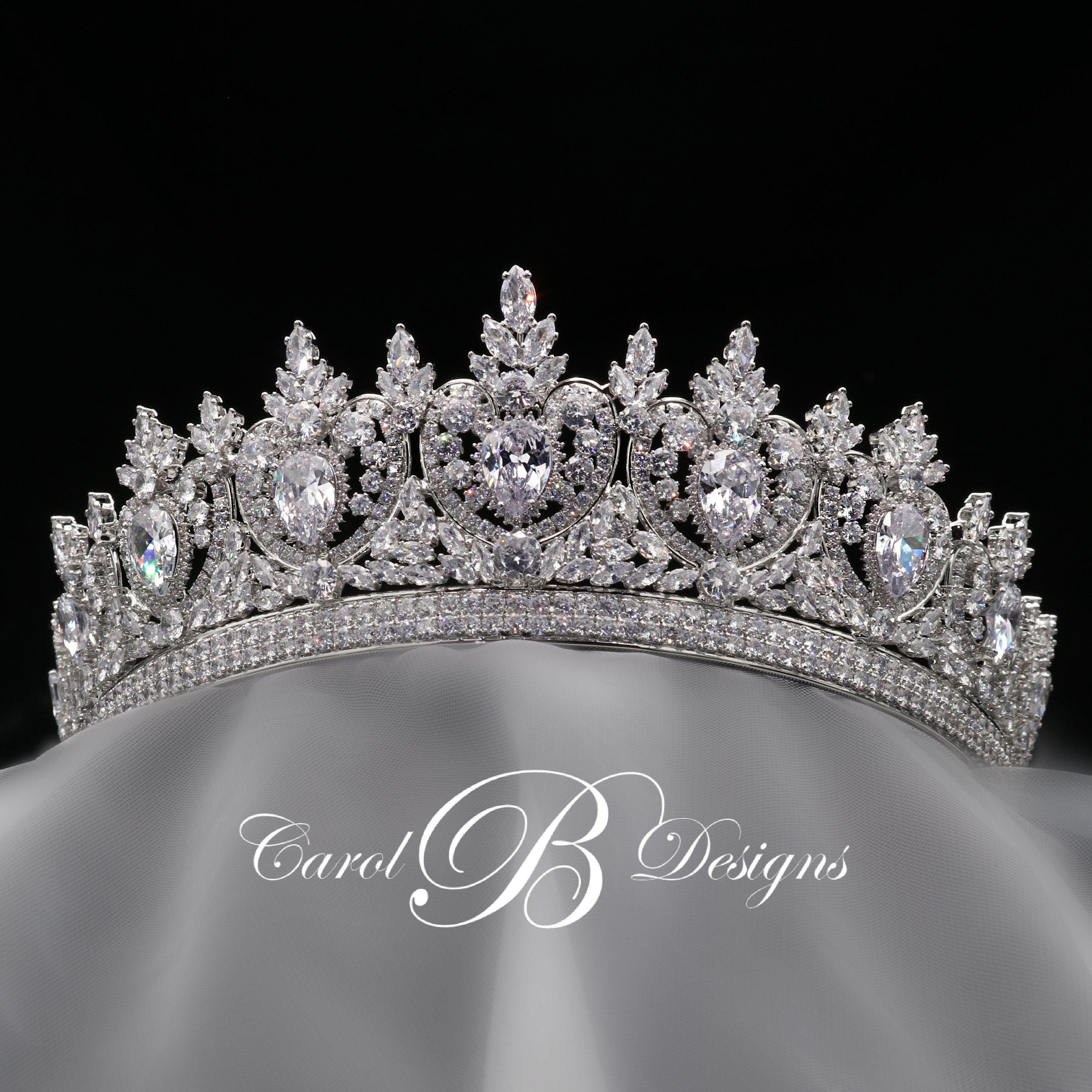 Silver Bridal Tiara, TETONIA II Wedding Crown - Etsy