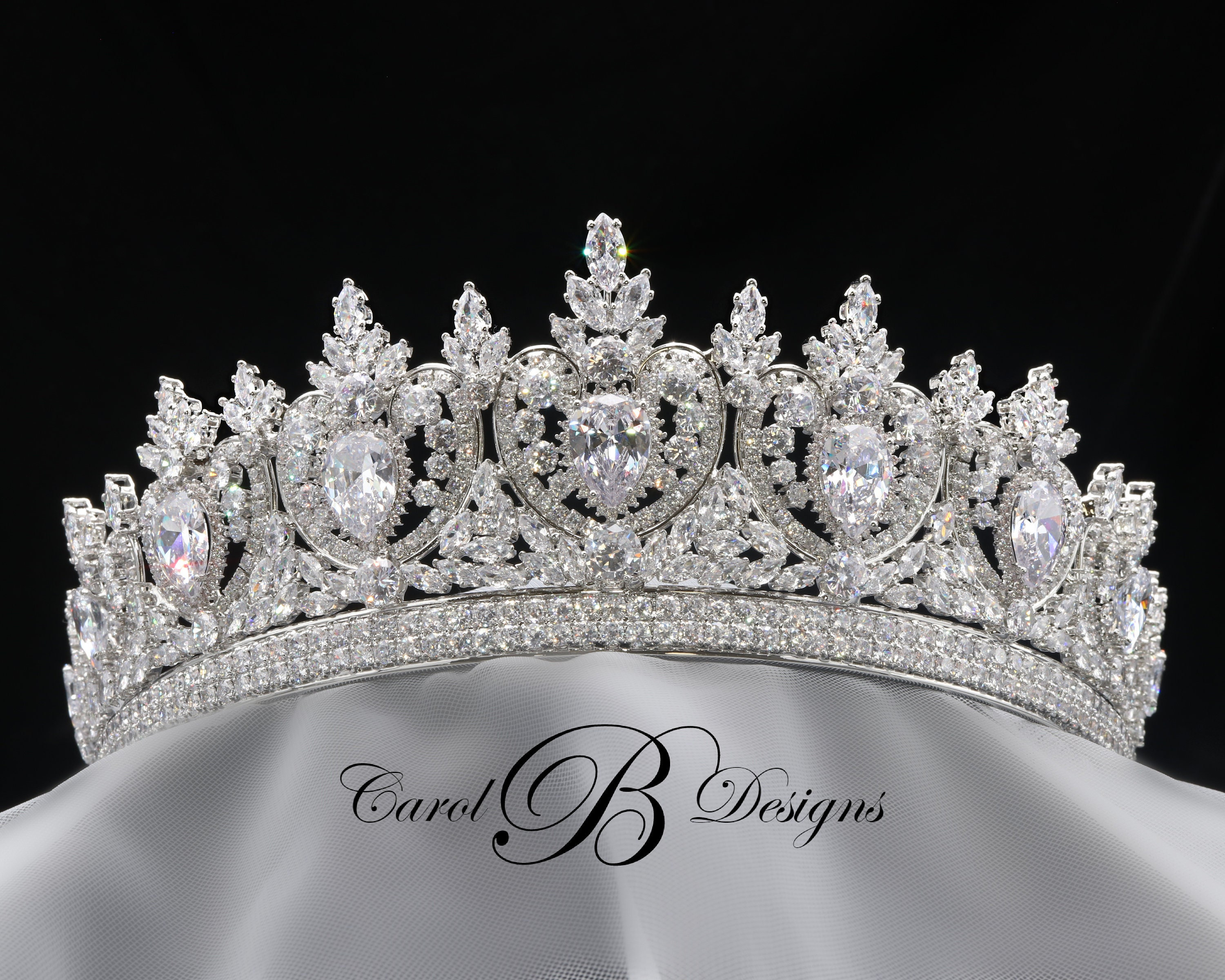 Silver Bridal Tiara, TETONIA II Wedding Crown - Etsy