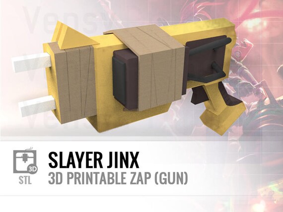 slayer jinx zap gun 3d printing stl files cosplay league etsy