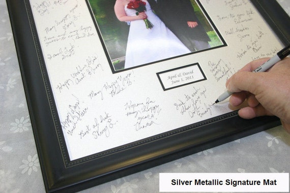 16x20 Silver Signature Mat With Wood Frame Personalized Etsy