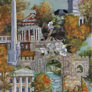 Milledgeville Georgia Montage -   Original Painting by Anni Moller
