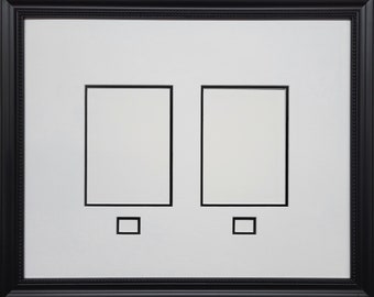 16x20 Signature Mat With Frame. White and Black Silver Mats. Personalized for your wedding or retirement gift.  2 - 5x7 openings- 10608