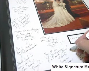 24x36  Signature Mat  WITH Frame. Silver, Gold, White or Black Signature Mat. Personalized for your wedding or event - 10608