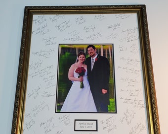 16x20 Signature Mat Kit WITH Frame. Silver, Gold, White and Black. Personalized for your wedding or retirement gift. Top Selling Item- 6301