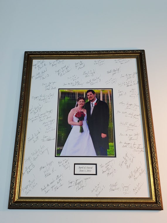 16x20 Silver Signature Mat WITH Wood Frame Personalized for Your Wedding or  Event 10608 