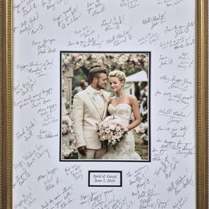 20x24 Signature Mat  WITH Frame. Silver, Gold, White and Black. Personalized for your wedding or event. wedding guest book alternative. 8781