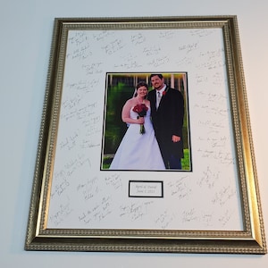 24x36 Signature Mat Kit WITH Frame. Silver, Gold, White and Black. Personalized for your wedding or retirement gift. Top Selling Item- 6331