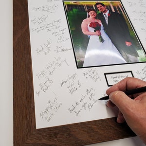 20x24  Signature Mat Kit WITH Rustic Barnwood type Frame. White mat Personalized for your wedding or retirement gift.  - 10967