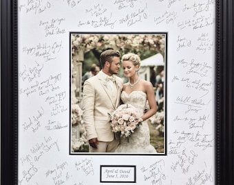 20x24 Signature Mat Kit  WITH Frame. silver, White or Black Signature Mat. Personalized for your wedding or event. Top Selling Item -10608