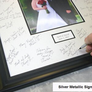 Signature Mat 16x20 Signature Mat WITH Frame. Silver, Gold, White and Black ...