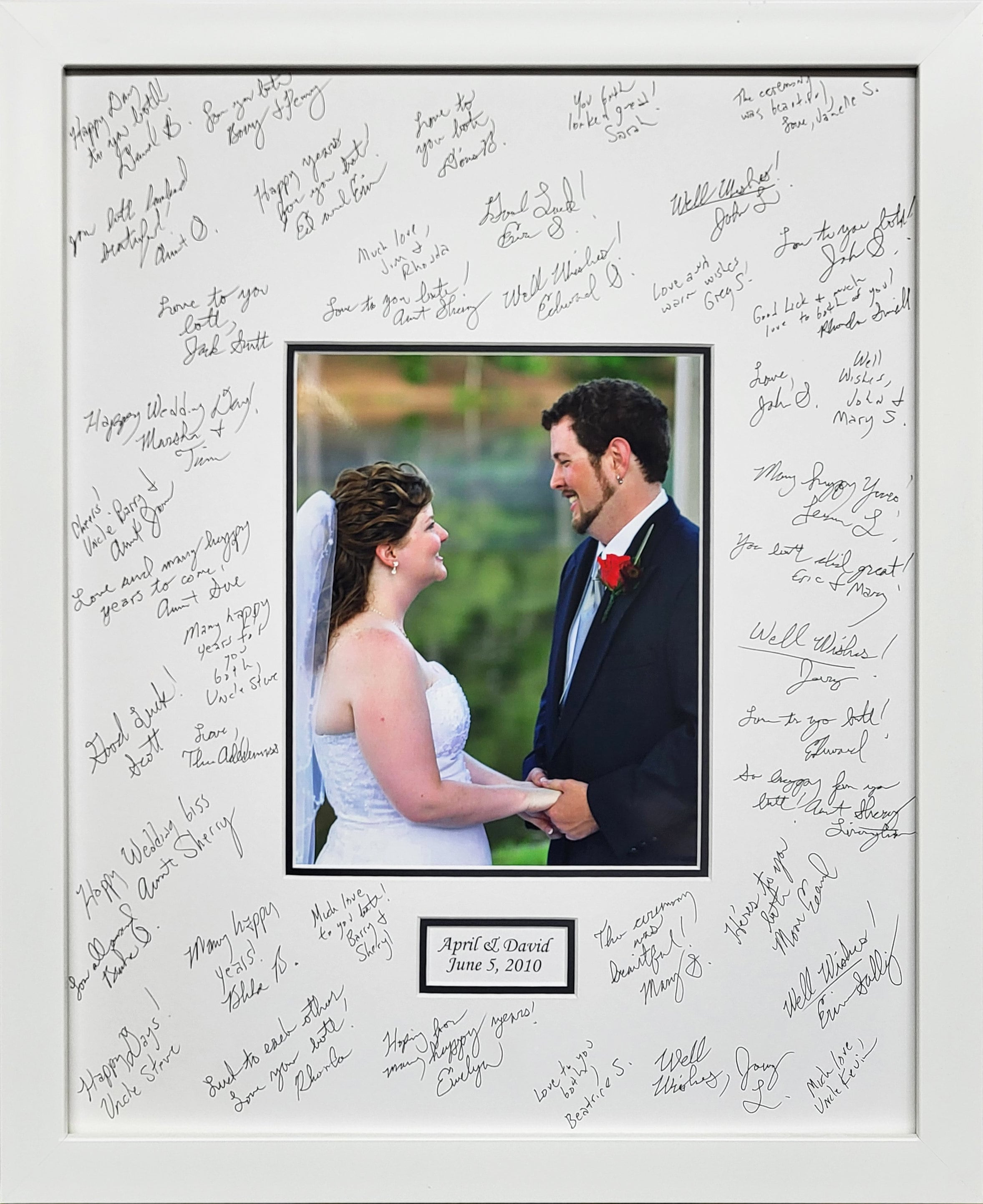 11x14 White Signature Mat Kit WITH Wood Frame for Your Wedding or Event,  Top Selling Items 8694 