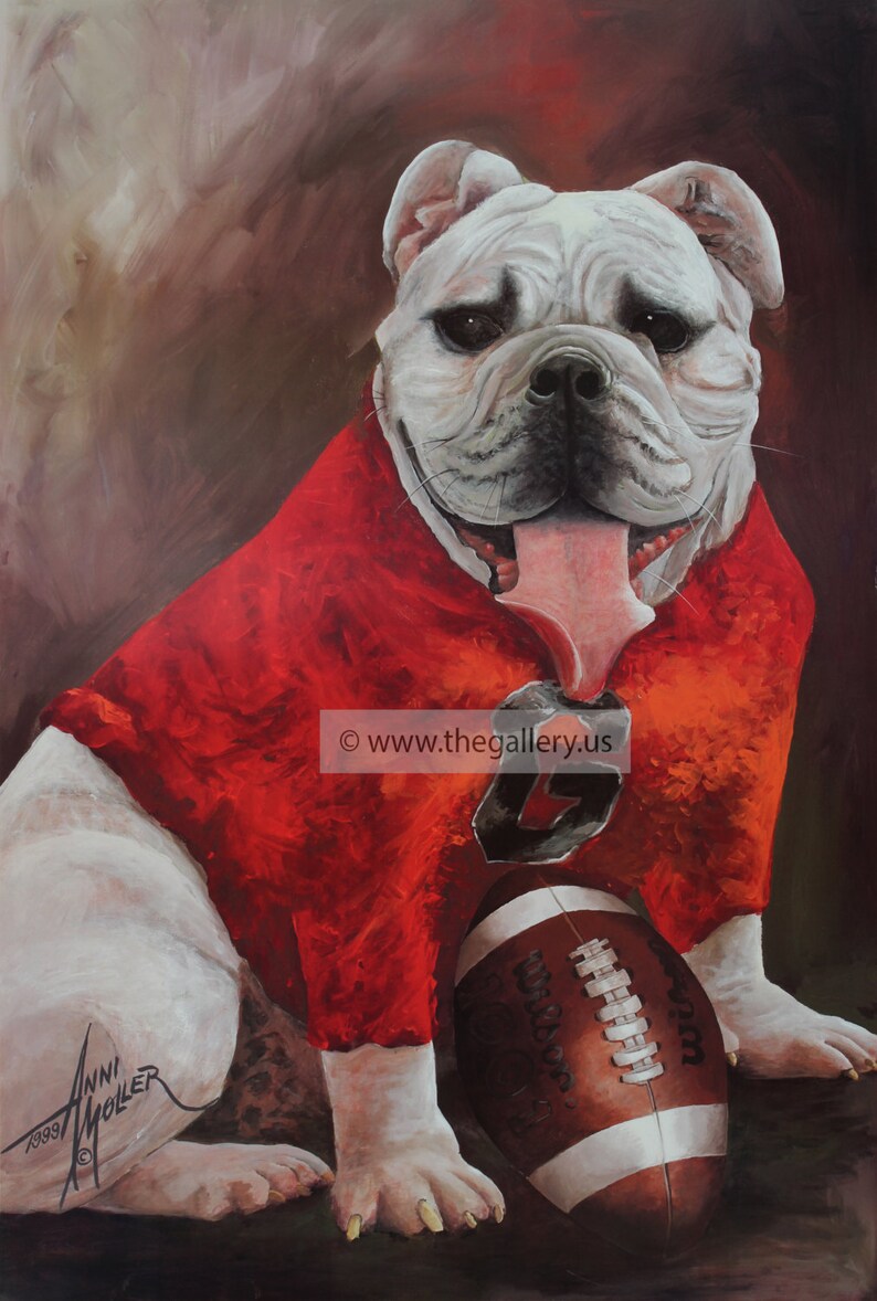 University of Georgia Bulldog Poster by Anni Moller 24x36