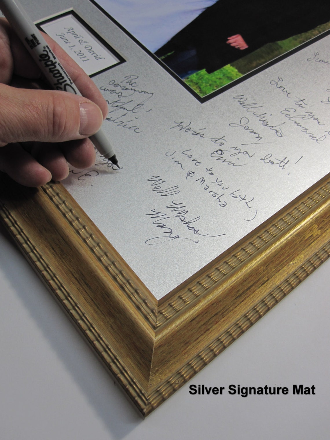 11x14 Signature Mat WITH Frame. Silver Gold White and Black. Etsy