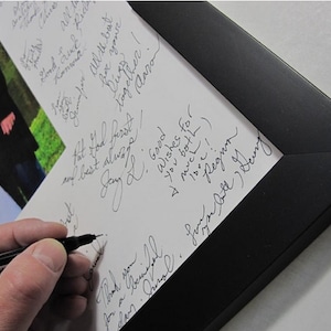 White 16x20 Signature Mat Kit  WITH 3/4&quot; Black Wood Frame -  For your wedding or event, free shipping- 8694