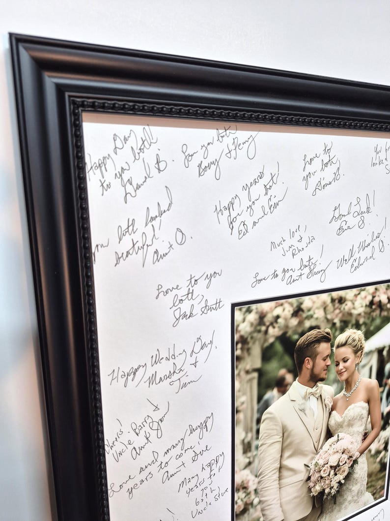 20x24 Signature Mat Kit WITH Frame.white Signature Mat Personalized for ...