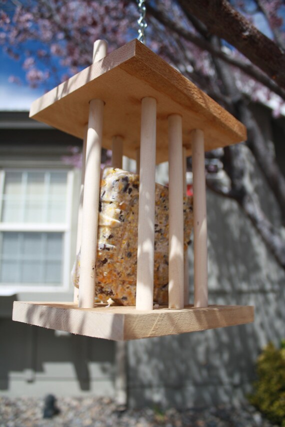 Spring Time Suet Bird Feeder Made From Cedar Wood Etsy