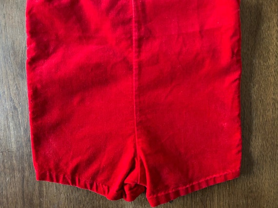 Vintage Embroidered Red Velvet Jumpsuit Romper - image 7