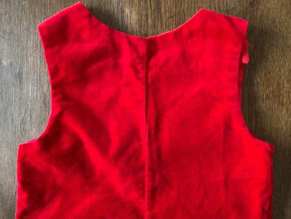 Vintage Embroidered Red Velvet Jumpsuit Romper - image 6