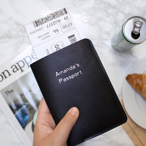 Monogram Leather Passport Holder, Custom Passport Cover, Personalized Leather Passport Holder, Full Grain Leather Travel Case, Wedding Gift