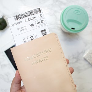 Personalized Passport Wallet, Custom Passport Cover, Monogram Leather Passport Holder, Full Grain Leather Travel Case, Wedding Gift