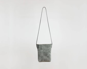 Leather Crossbody Purse - Grey Leather Bag - Womens Leather Purse - Crossbody Bag - Medium Leather Bag