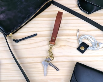 Encaje de cuero de caramelo / Llavero / Regalos para él / Cuero marrón / Regalo de padrinos / Cadena de llaves para papá / Cadena de llaves para las mujeres / Lanyard Clip