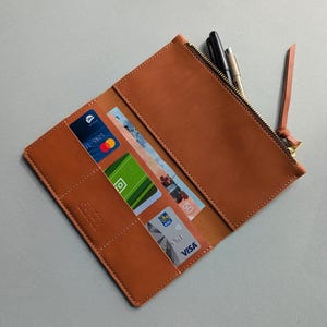 パーソナライズされたレザートラベラーズジャーナルウォレットインサート | TNアクセサリー | ジッパーポケットクレジットカードスロット紙幣 | 万年筆ケース文房具