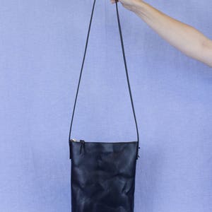 Leather Crossbody Purse Black Leather Bag Womens Leather Purse Crossbody Bag Medium Leather Bag image 2