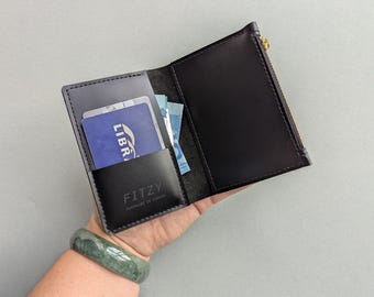 Leather Passport Traveler's Notebook Insert: Wallet with Zipper Pocket