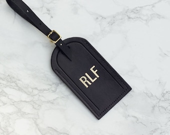 Personalized Leather Luggage Tag - Handmade Travel Accessories, Wedding Favor