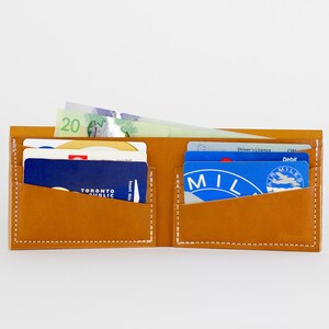 Monedero de cuero para hombre - cartera de billete marrón - hecho a mano - cartera minimalista - cuero de grano completo - regalo de los hombres - monedero veg tan - caramelo