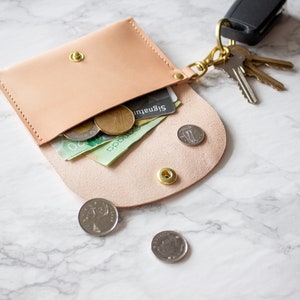 Monogram Keychain Wallet - Credit Card Holder - Leather Wallet - Personalized Gift - Veg tan - Keychain Wristlet - Mom Gift - Wife Present