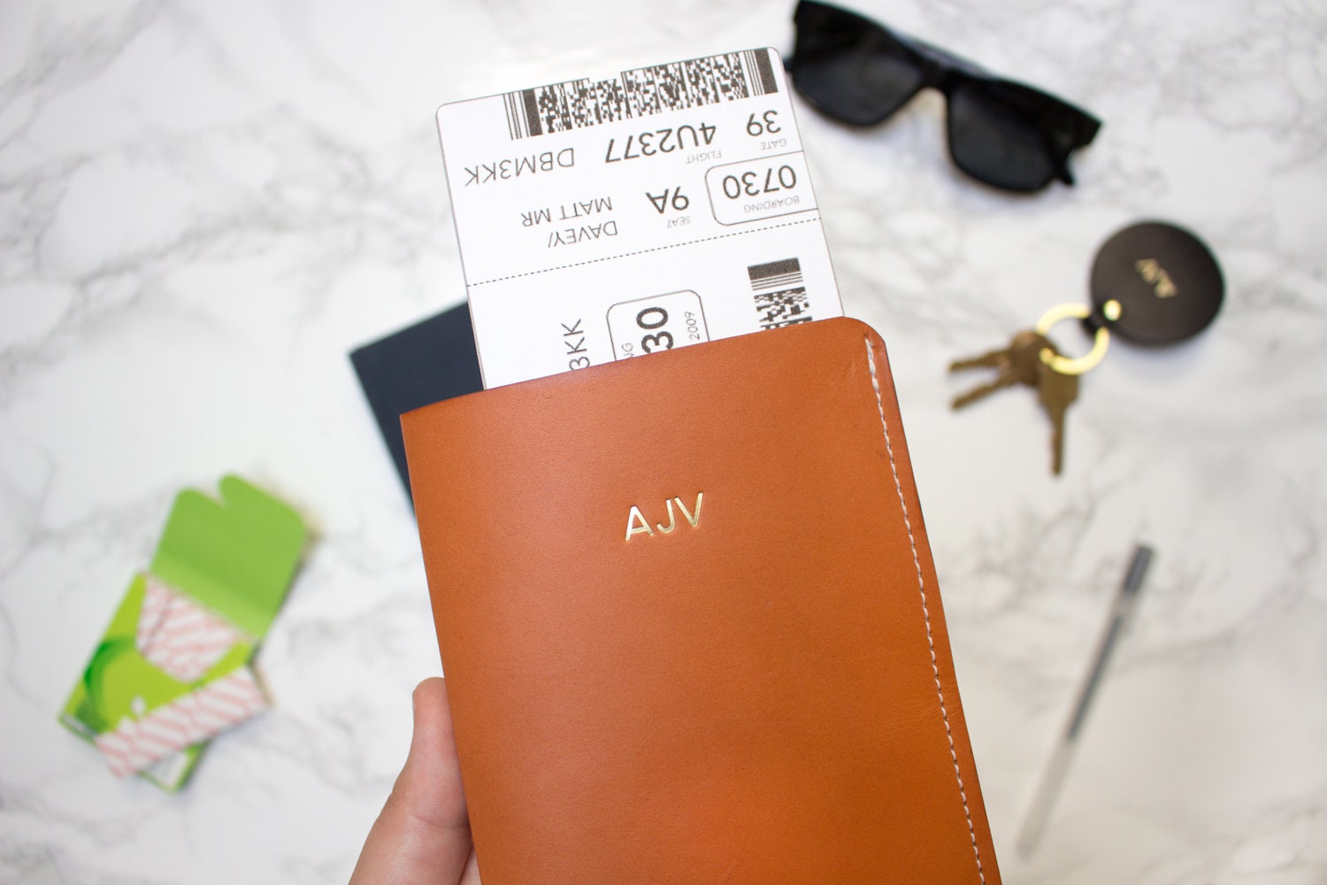 monogram passport holder