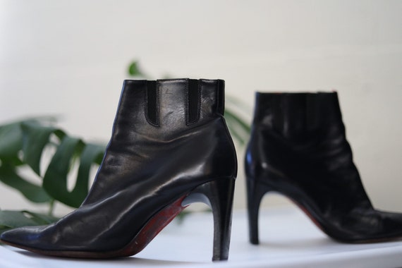 Heeled Designer Italian Leather Boots - image 1