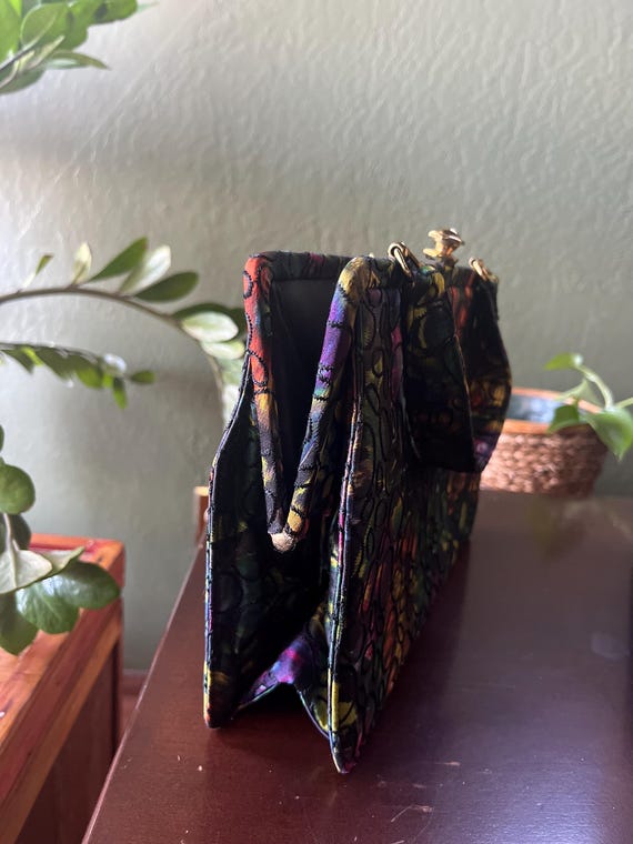 Satin Retro Multi-color Handbag - image 5