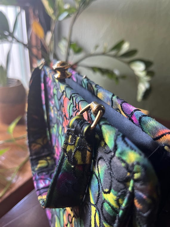 Satin Retro Multi-color Handbag - image 3