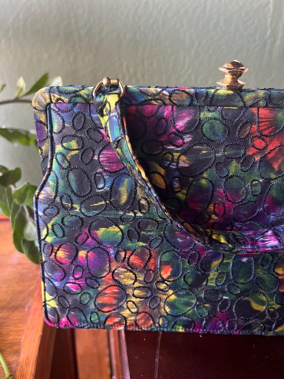 Satin Retro Multi-color Handbag - image 2