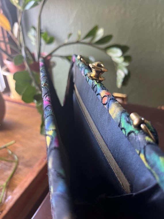 Satin Retro Multi-color Handbag - image 6