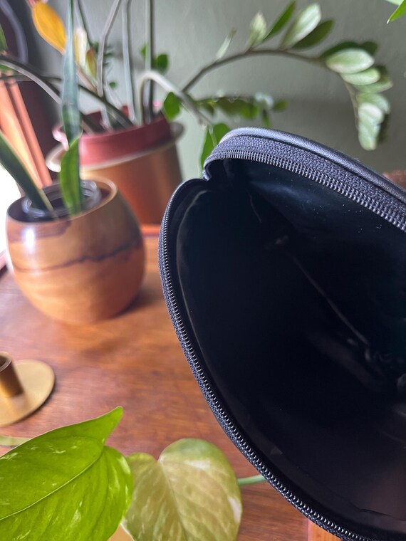 Small Suede Leather Patchwork Zipper Pouch - image 4