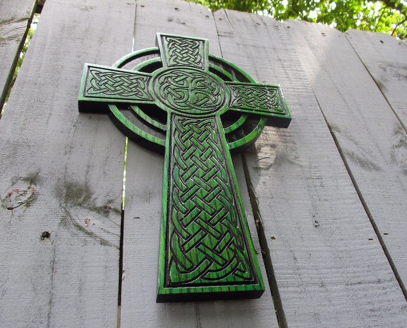 Large Celtic Cross Wall Hanging Sculptural quality Wooden Etsy