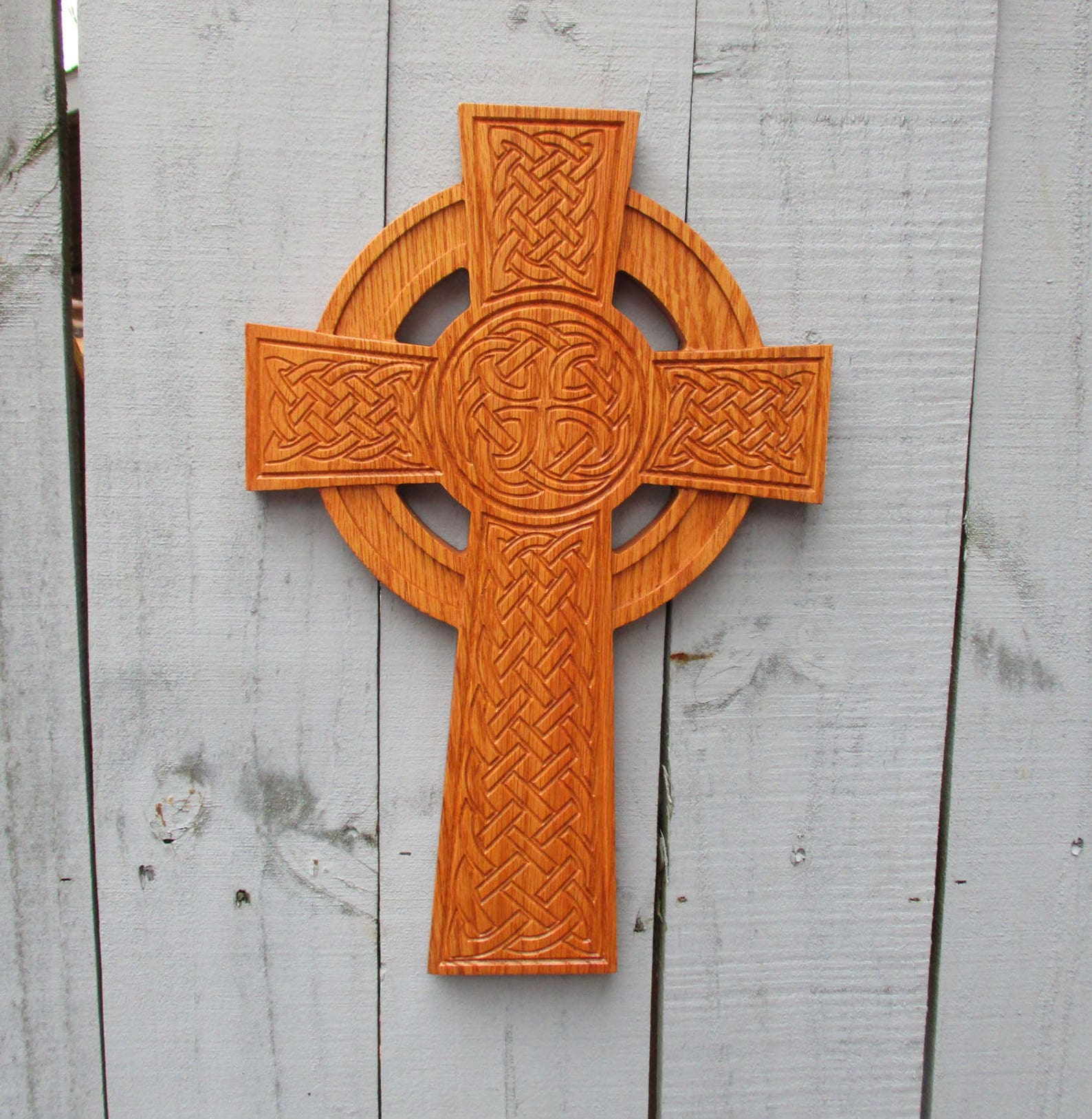 Large Celtic Cross Wall Hanging Sculptural Quality Wooden Etsy