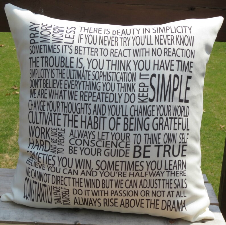 Inspirational Sayings 18X18 Decorative Pillow Cover Etsy