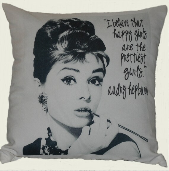 Audrey Hepburn 18x18 Decorative Pillow Cover Etsy