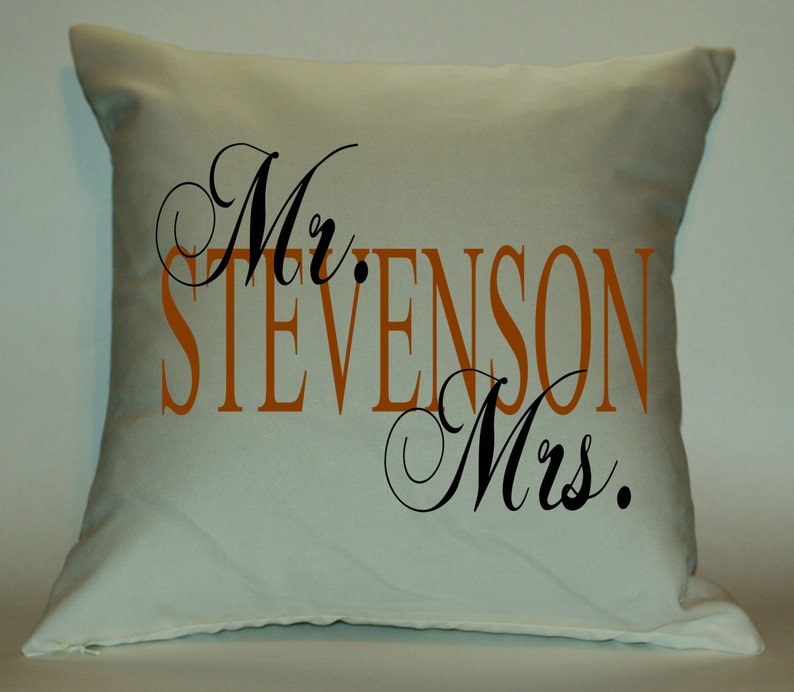 Mr. and Mrs. Decorative Pillow Cover Etsy