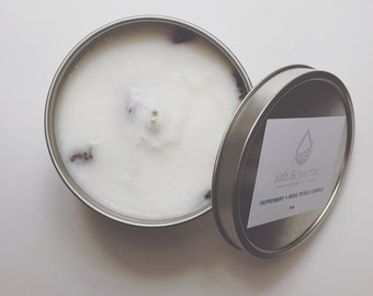 Peppermint + Rose Petals Healing Candle