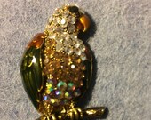 Large Heavy Patriotic BALDEAGLE BROOCH PENDANT, 4 1 4 quot , Gorgeous National Symbol, sparkly rhinestones for Sweater,Jacket, Coat, Hat,