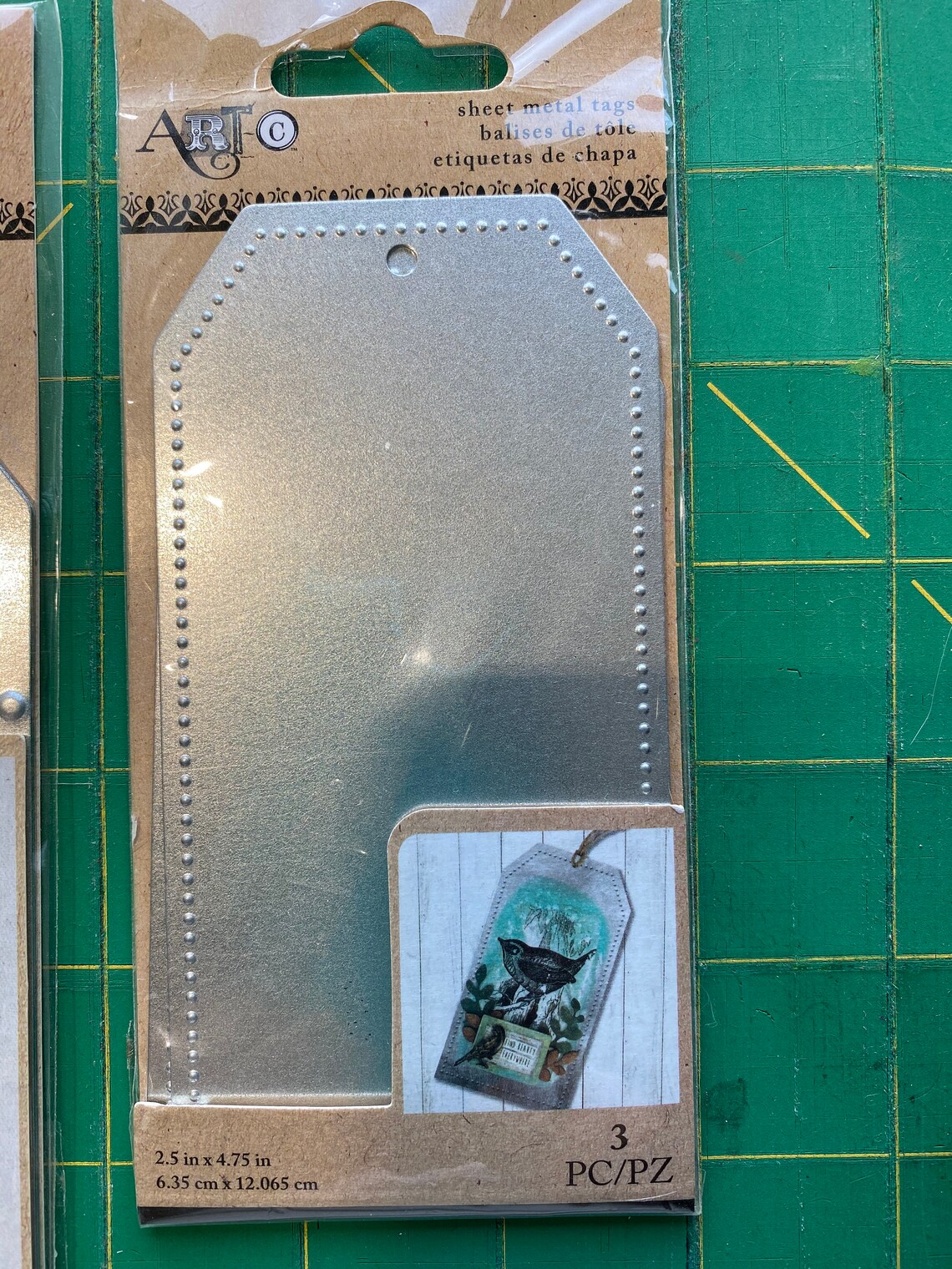 By Lot 9 SHEET METAL TAGS with hanging loop hole 6 Textured Etsy