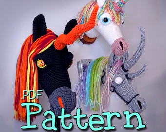 Unicorn Wall Mount Crochet Amigurumi Pattern