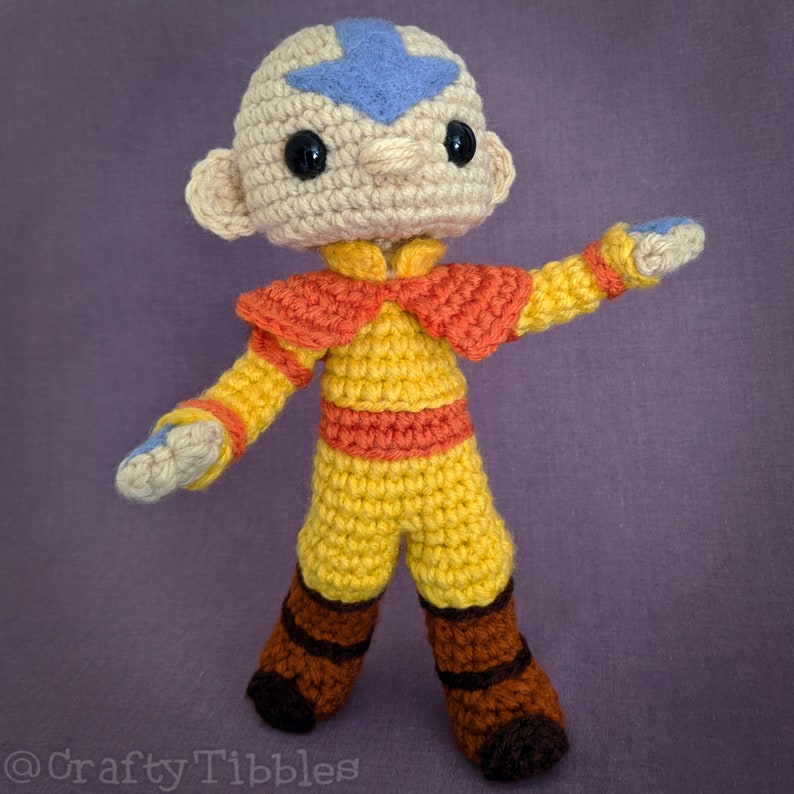 Aang Avatar the Last Airbender Crochet Amigurumi Pattern Etsy