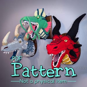 Dragon Head Wall Mount Crochet Amigurumi Pattern
